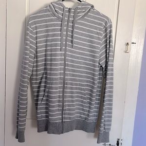 Sweat Shirt/Hoodie. Grey with White Stripes.Men/Boys/Women/Girls. Worn only once